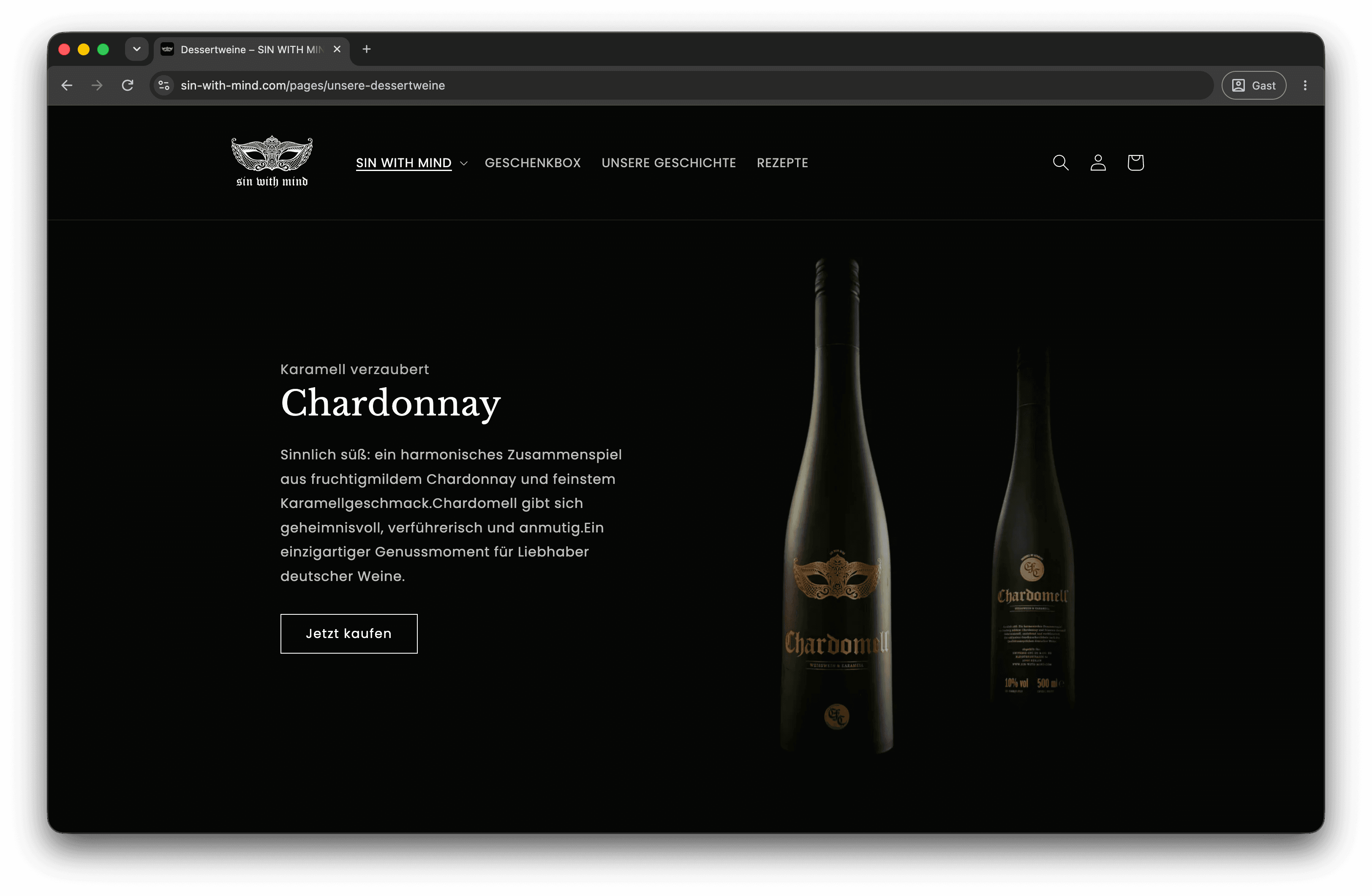 Produktstrecke Chardomell im SIN WITH MIND Shop