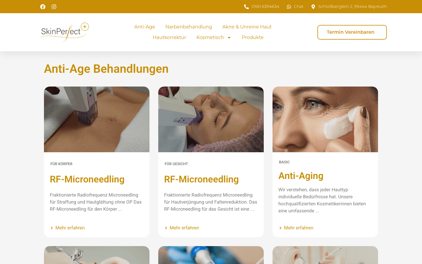 Anti-Age Behandlungen mit RF-Microneedling und Pflegeangeboten