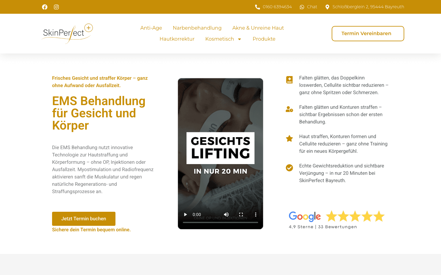 EMS-Behandlungen für Gesicht und Körper